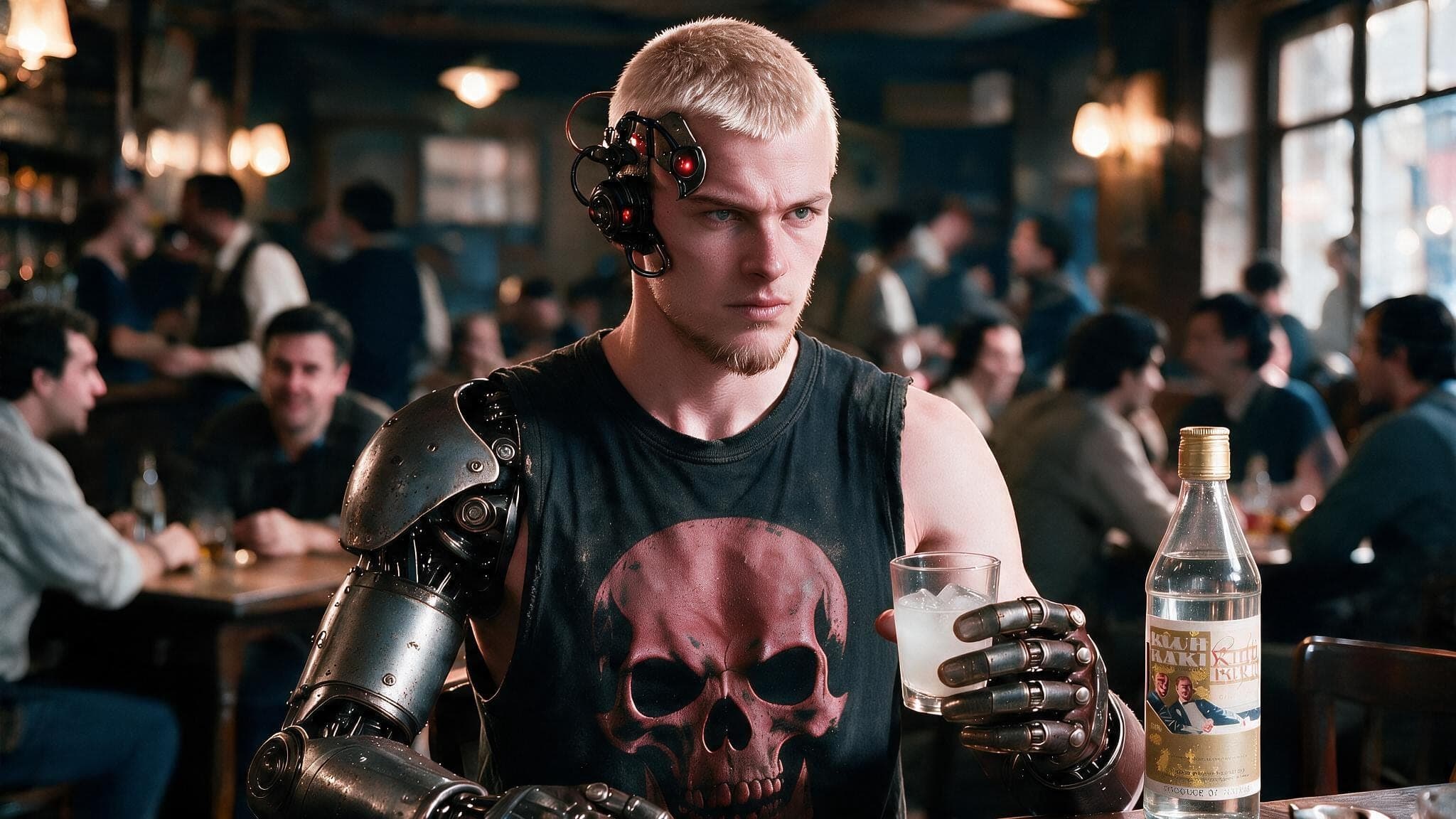 Ilya Zorin drinking in a bar
