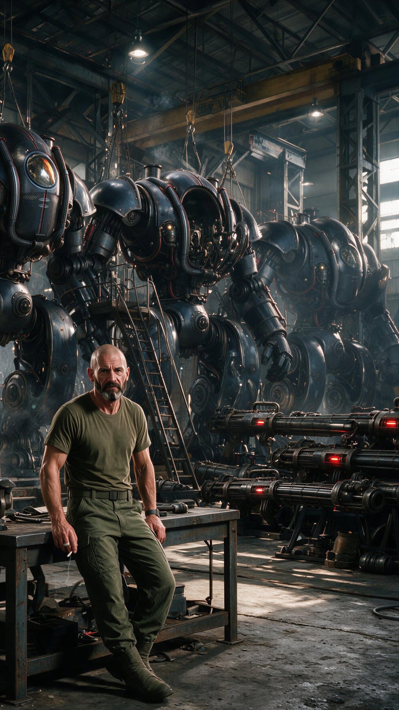 Moses Tarasovic resting among the mechas