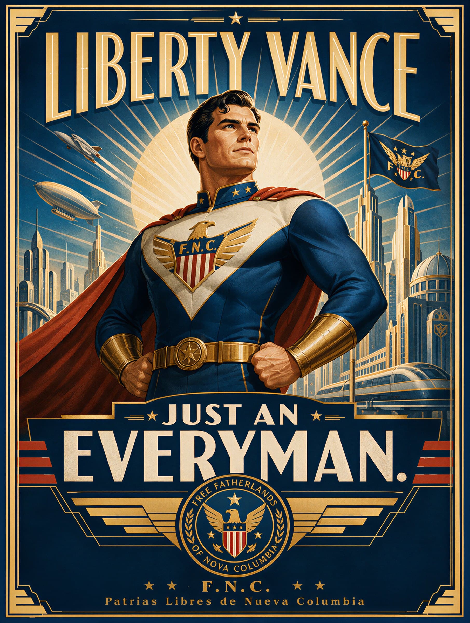 Blue Bloc propaganda poster: Liberty Vance, just an everyman