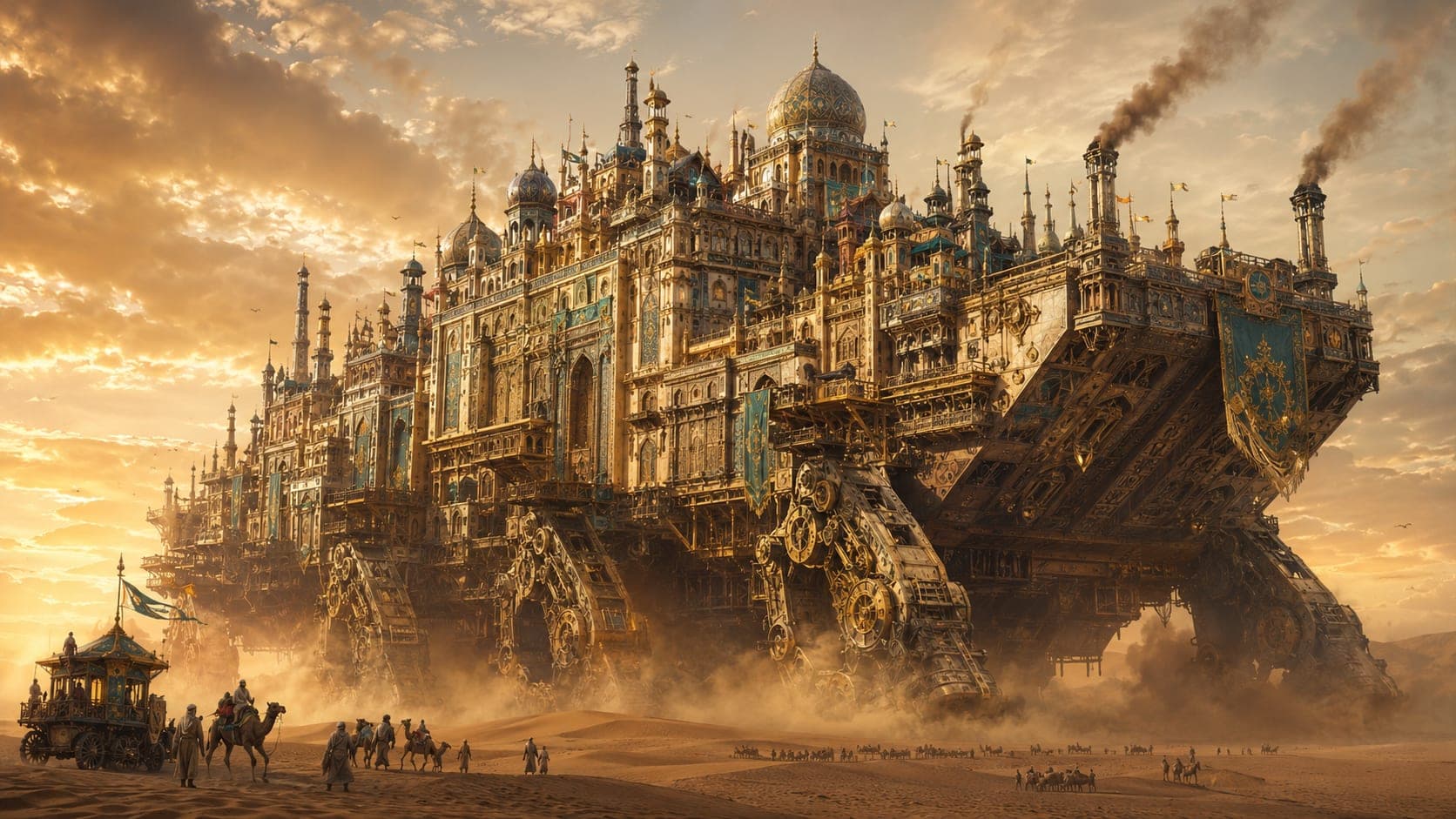 A walking city of the East, the Leviathan Jabal Alasid